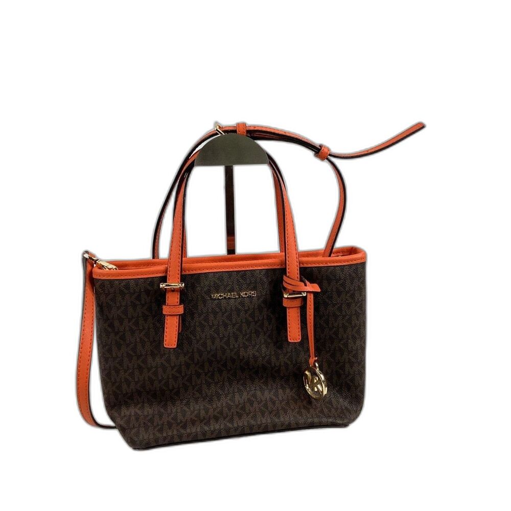 Michael Kors Brown Monogrammed Coated Canvas Convertible Handbag - Picture 1 of 5